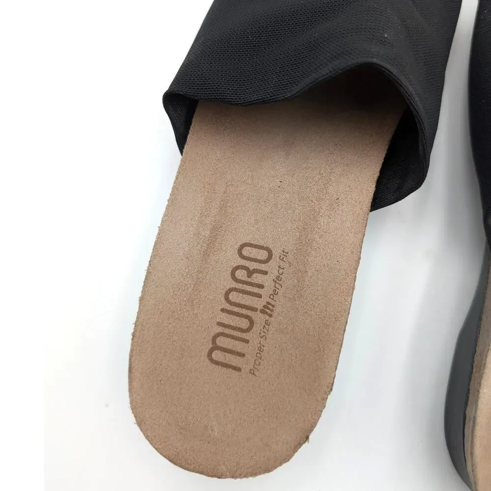 Munro Casita Slide Sandal Open Toe Women's Black/Beige Size US7M EU37.5